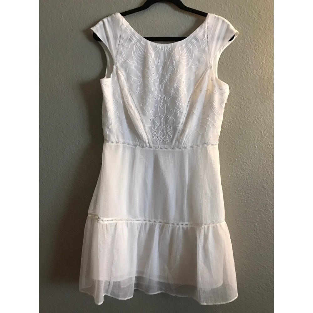 NWT Feminine White Kimchi Blue Embroidered Dress